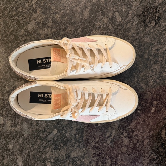 Golden Goose Women's Pink HiStar Sneakers - Picture 6 of 7